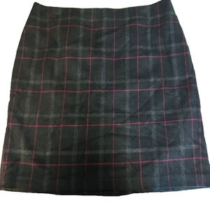 Talbots Plaid Wool Blend Skirt Lined Classic Career Womens Size 12